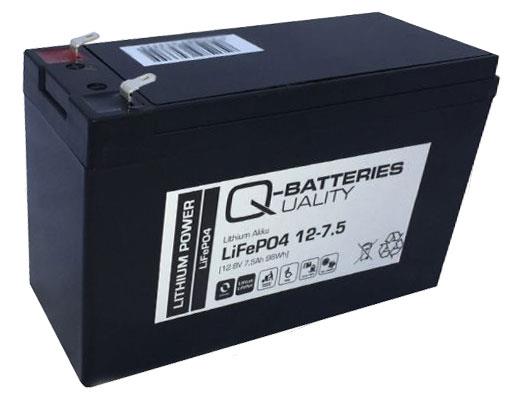 12,8V 7,5Ah 96Wh Q-Batteries Lithium Akku LiFePO4