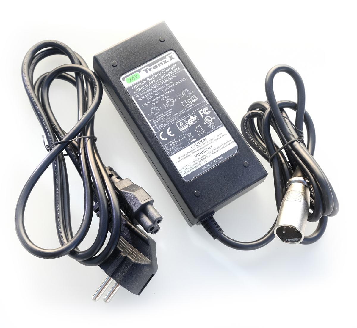 Tranzx 24V Lithium Ladegerät 4-pin Tranzx 24V Lithium Ladegerät 4-pin