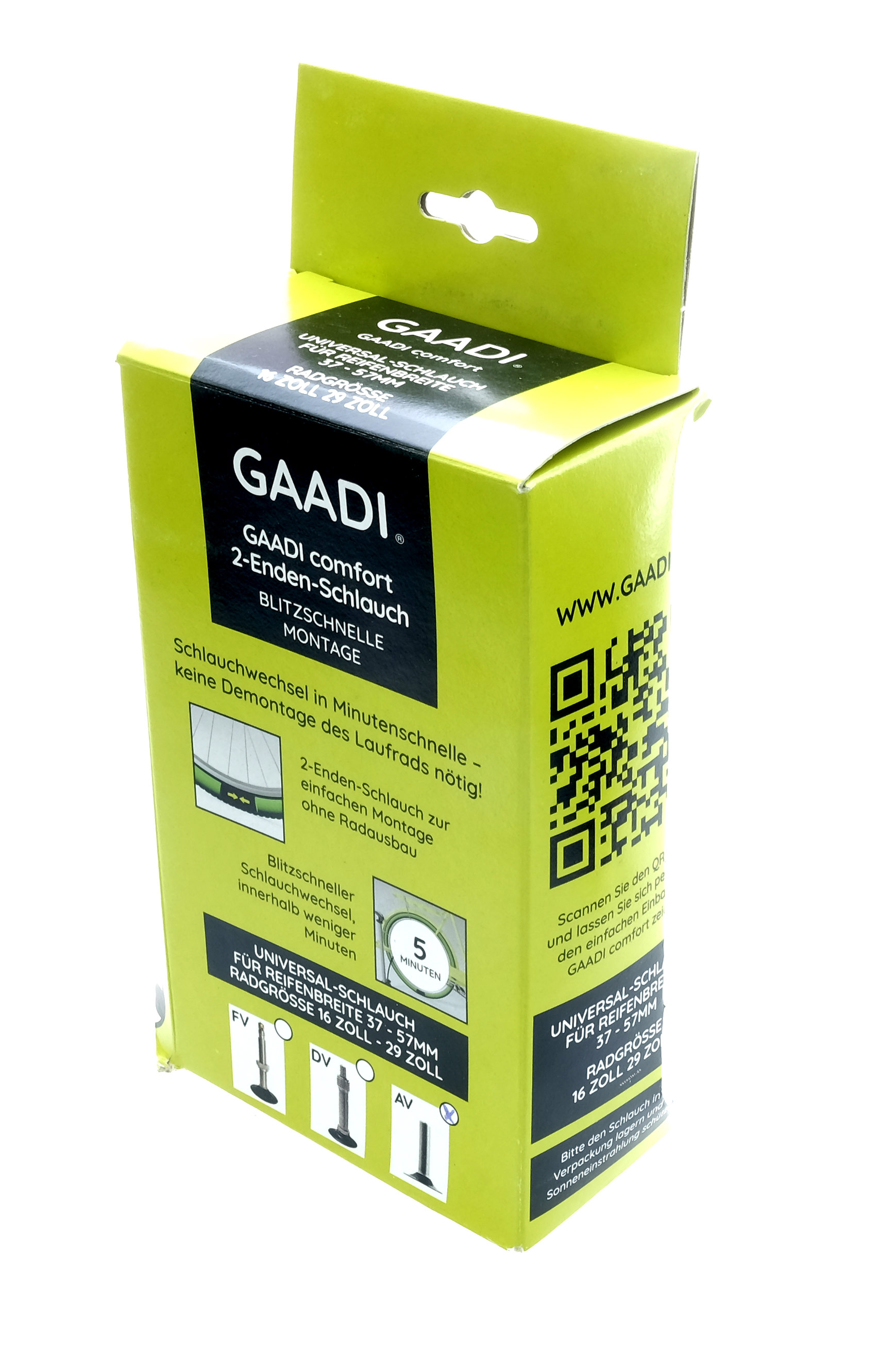 GAADI® Tube Comfort 2-Enden-Schlauch - 37-57 mm Autoventil