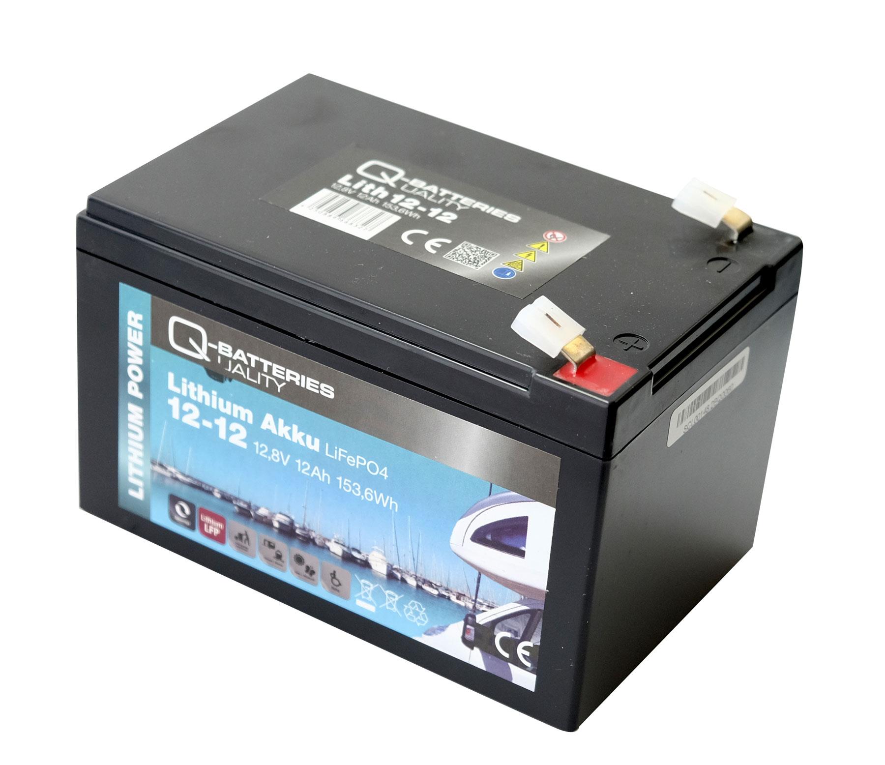 12,8V 12Ah Q-Batteries Lithium 153,6Wh LiFePO4 12,8V 12Ah Q-Batteries Lithium 153,6Wh LiFePO4