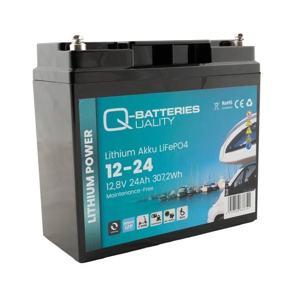 12,8V 24Ah 307,2Wh Q-Batteries Lithium Akku LiFePO4