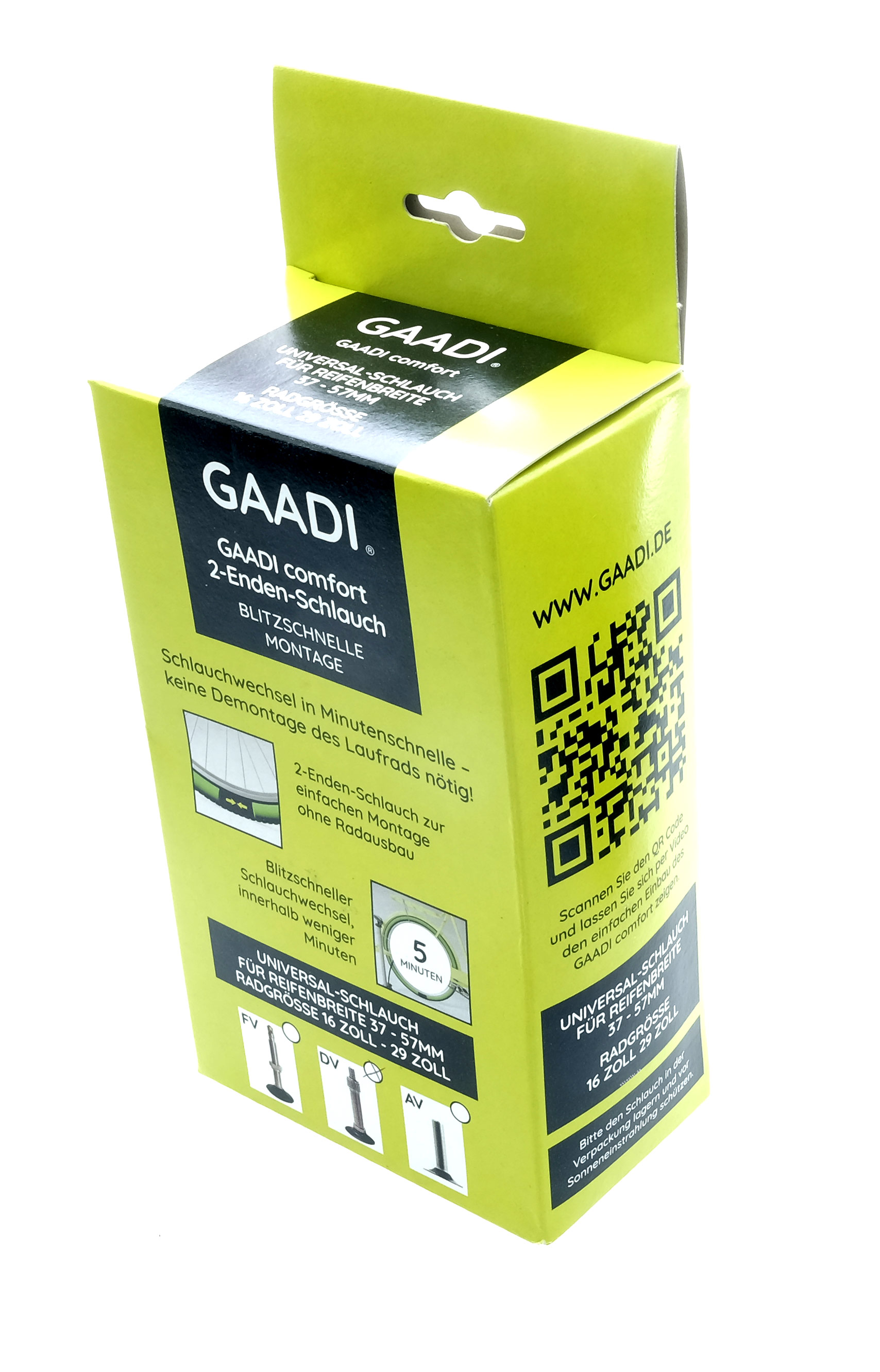 GAADI® Tube Comfort 2-Enden-Schlauch - 37-57 mm Dunlopventil