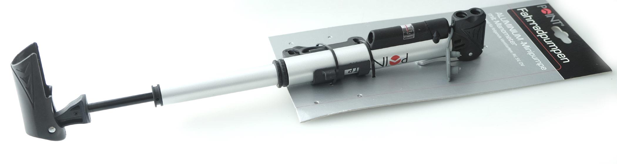 Mini aluminum telescopic pump with pressure gauge POINT