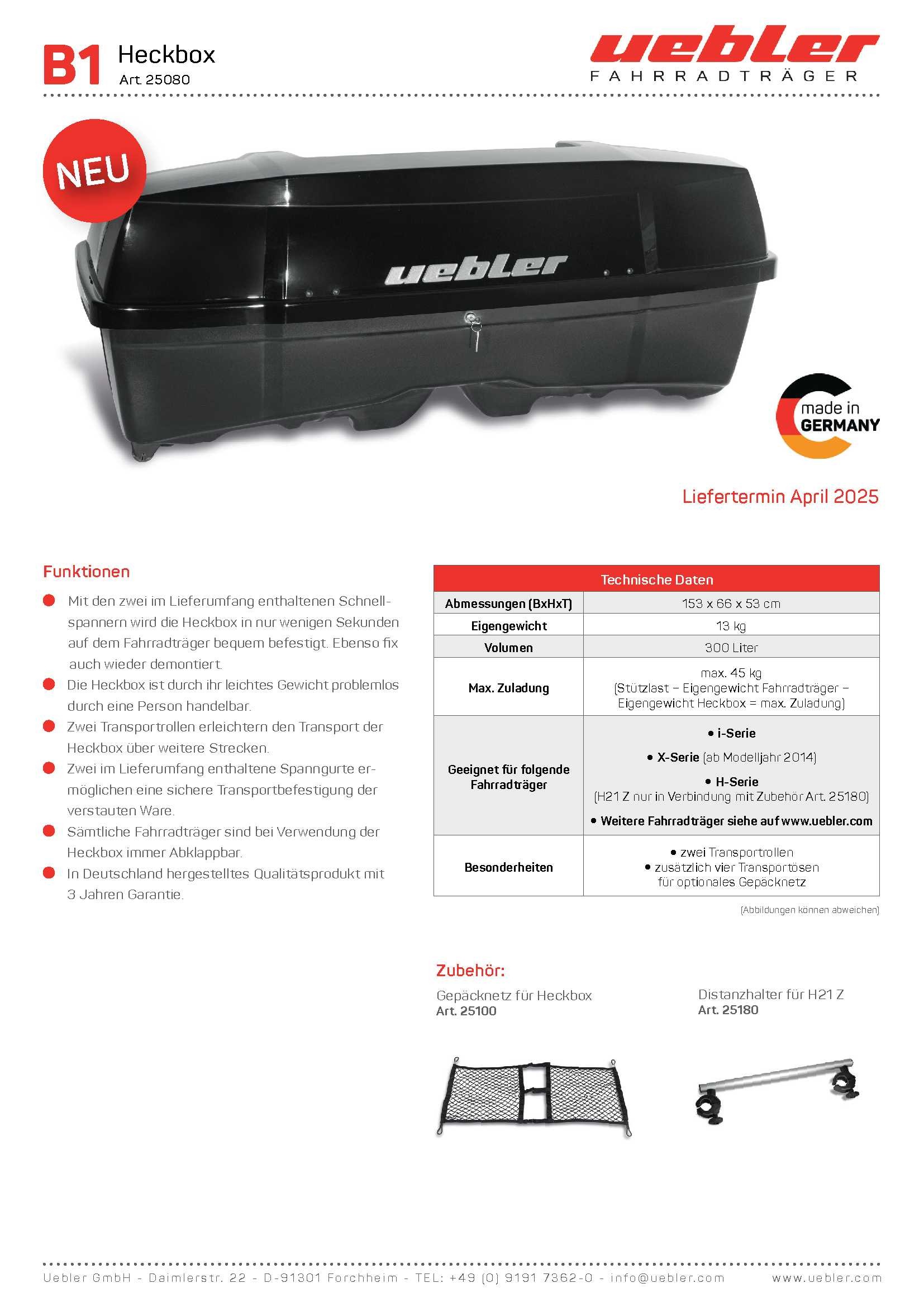 UEBLER Heckbox B1 - glanz