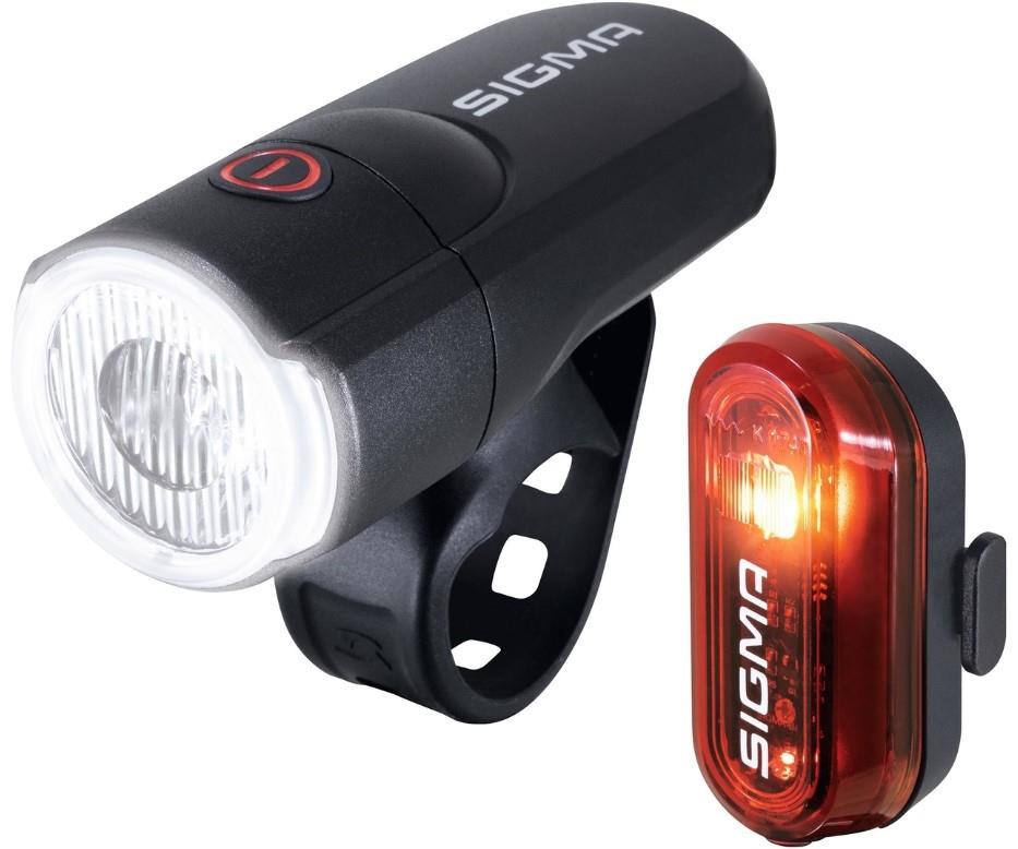 SIGMA SPORT Batterie-LED-Leuchten-Set Aura 30 Curve