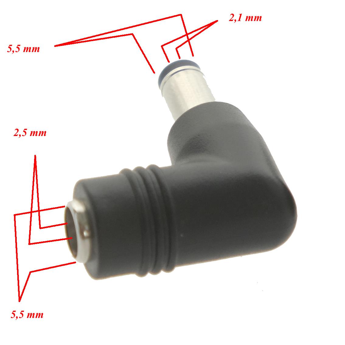 ADAPTER 5,5 mm Hohlstecker Pin 2,5 auf 2,1 mm ADAPTER 5,5 mm Hohlstecker Pin 2,5 auf 2,1 mm
