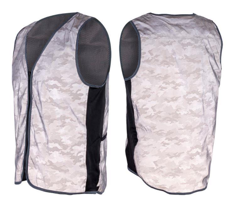 Reflective vest with camouflage pattern, fully reflective