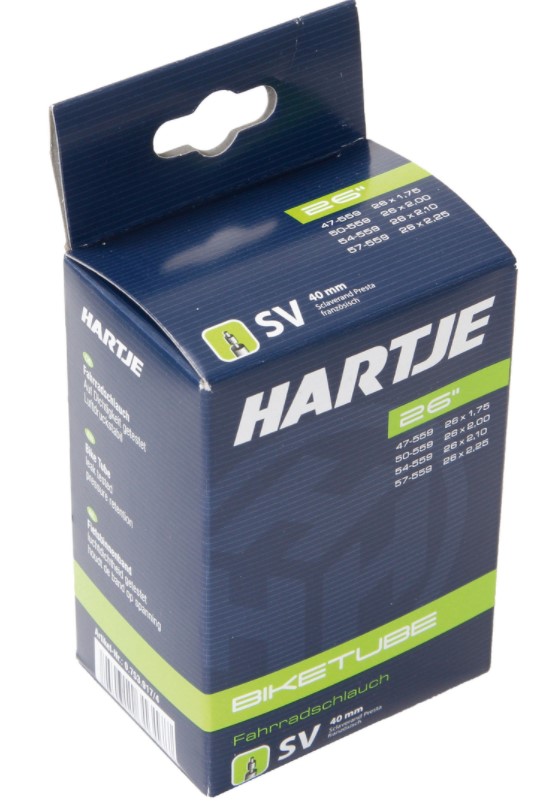 Hartje 26" Fahrradschlauch breit 1,75-2,125 -  Sclaverandventil (SV) 40 mm