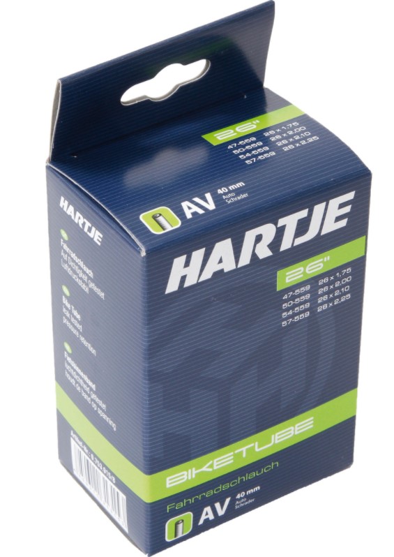 Hartje 26" Fahrradschlauch breit 1,75-2,125 - Schrader- Autoventil (AV)