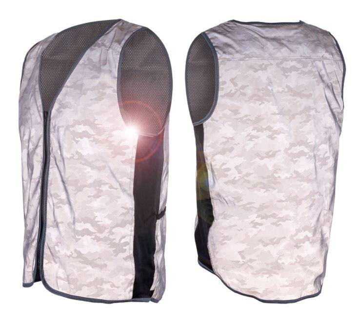 Reflective vest with camouflage pattern, fully reflective