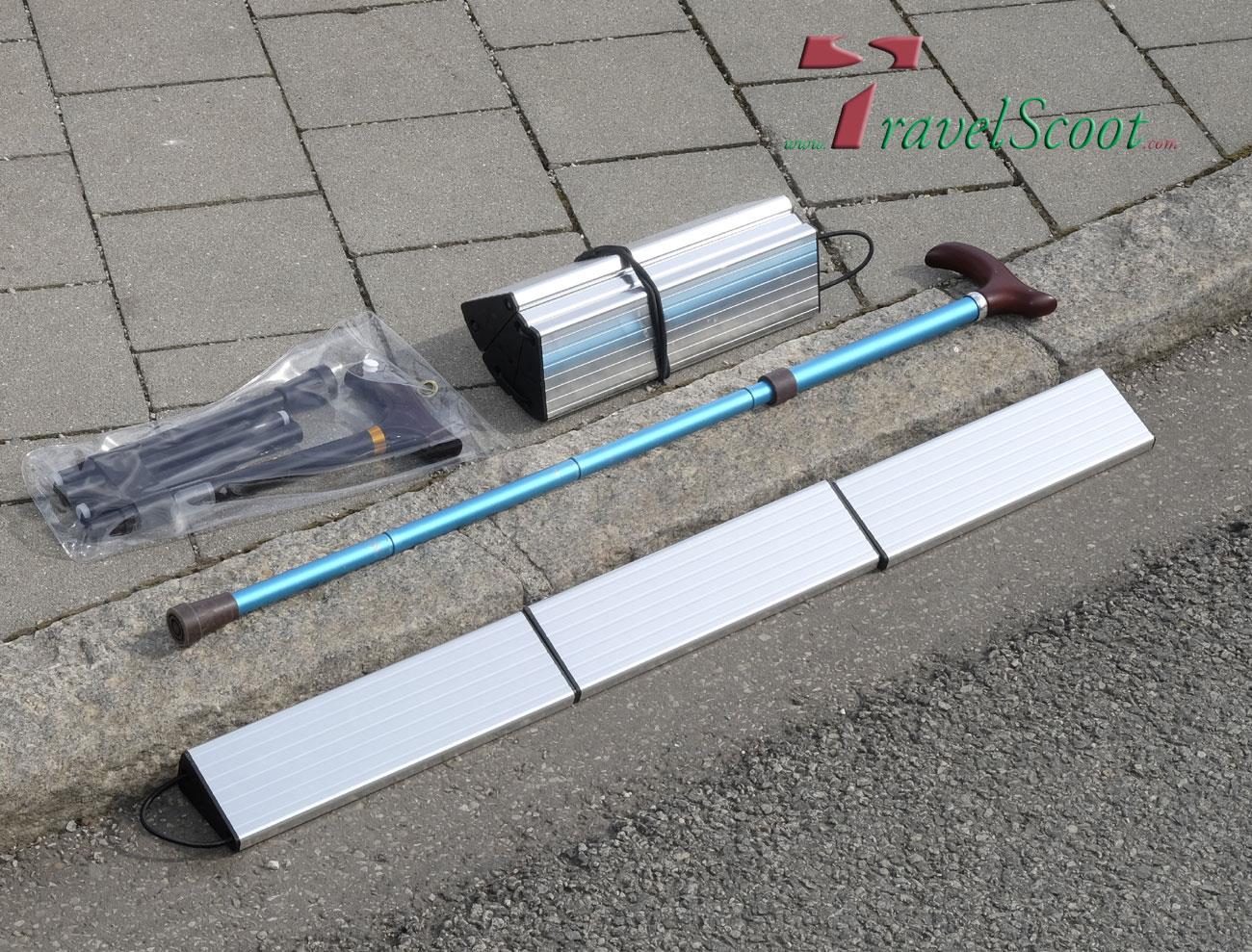 TRAVELSCOOT® Rampe de seuil pliante avec canne